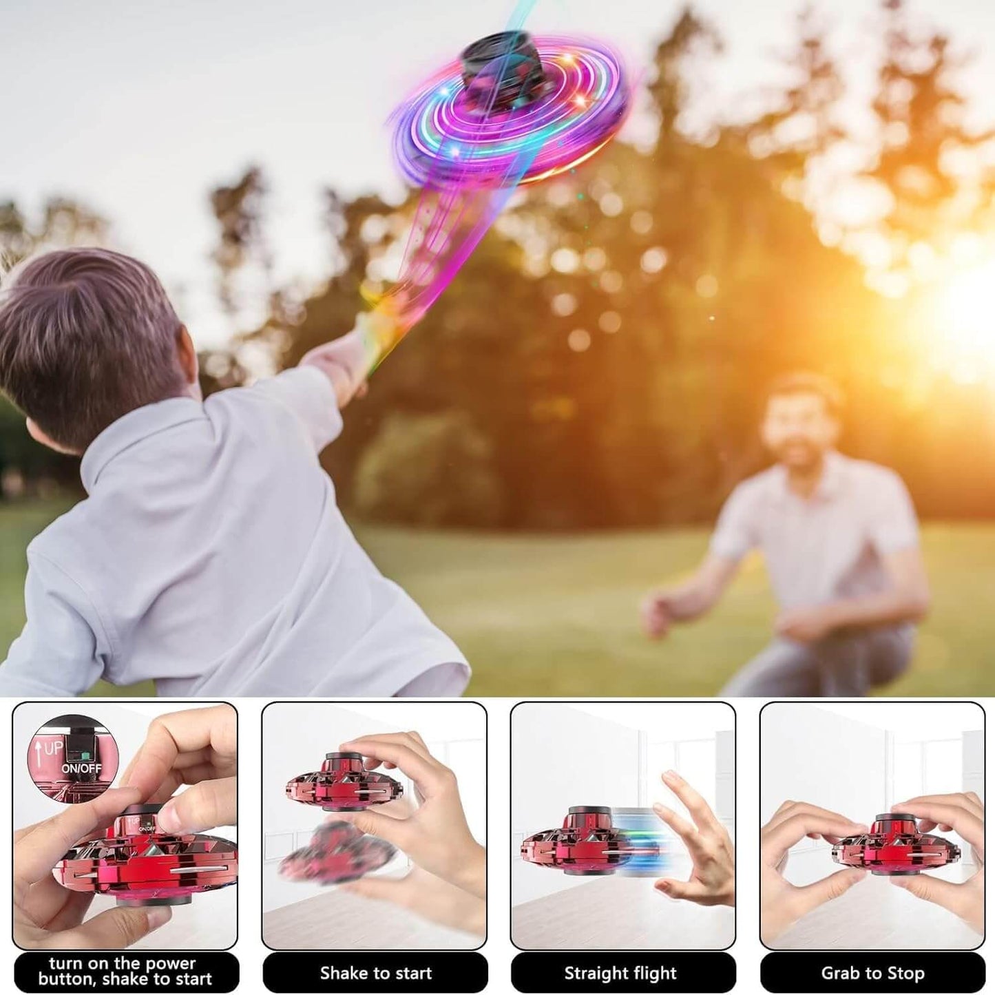 🎁 Spinner Volador LED – El regalo que enamora esta Navidad